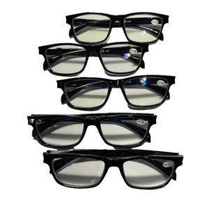 Blue Light Reading Glasses Oval Round for Women Men +1.00 (5pack)